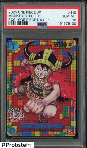 #2 2025 One Piece JP PCC One Piece Day '25 #110 Monkey D. Luffy PSA 10 GEM MINT