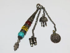 Beautiful Antique sterling silver locket jewish amulet charm pendant Israel