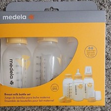 Medela Bottle Set 250ml/8oz Wide Neck Wide Nipple Medium Flow 4-12m
