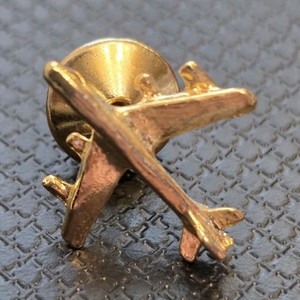 Gold Tone Aircraft Pinback Aviation Lapel Pin