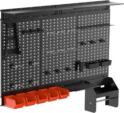 Metal Pegboard Wall Organizer 4ft Wide Tool Storage Pegboard System Garage W/