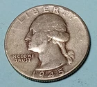 New Listing1945 P Wash 25¢ .900 Silver @ Melt*