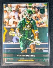 Romar Dennis 2025 Premier Lacrosse League Fieldside PLL #87 Green Foil #93 /99
