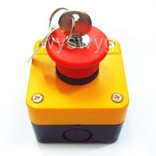 Emergency STOP Push button switch with Key Weatherproof a part of Access control