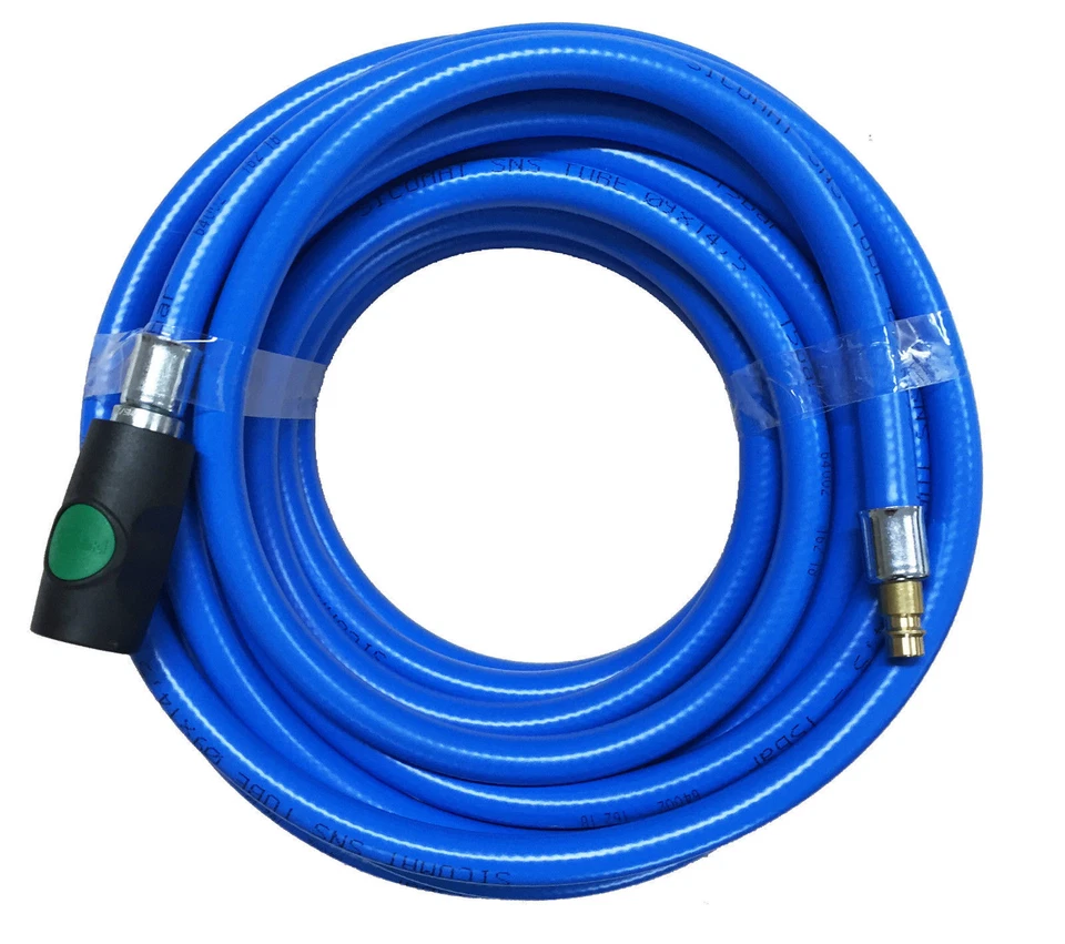 HVG Druckluftschlauch flexibel, Gewebe, PVC 6mm Sicherheitskupplung Stecknippel