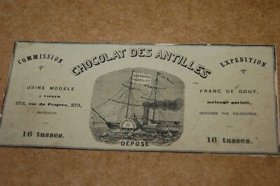 1890. CHOCOLAT DES ANTILLES.  WERBUNG SCHOKOLADE BELGIEN BRUXELLES