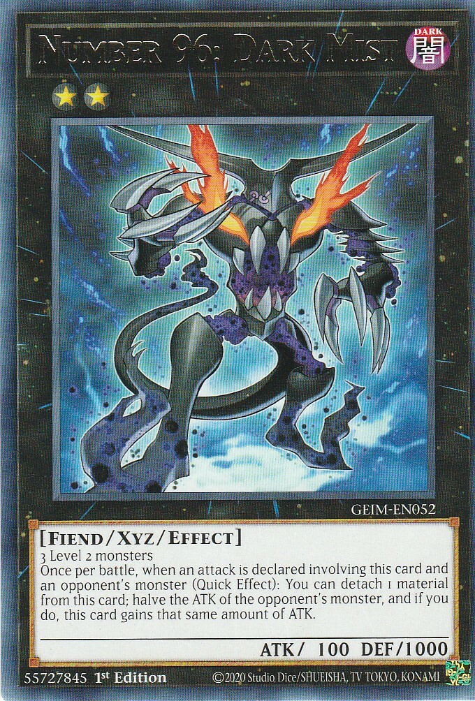 YUGIOH CARD NUMBER 96 : DARK MIST GEIM-EN052 1ST EDITION | eBay