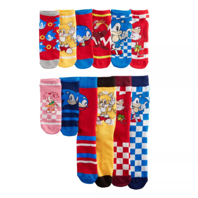 Men's 12 Days of Socks Sonic the Hedgehog 4 Crew Socks 8 Low Cut