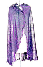 Halloween black  purple spiderweb hooded cape scalloped edge . A M.pre owned