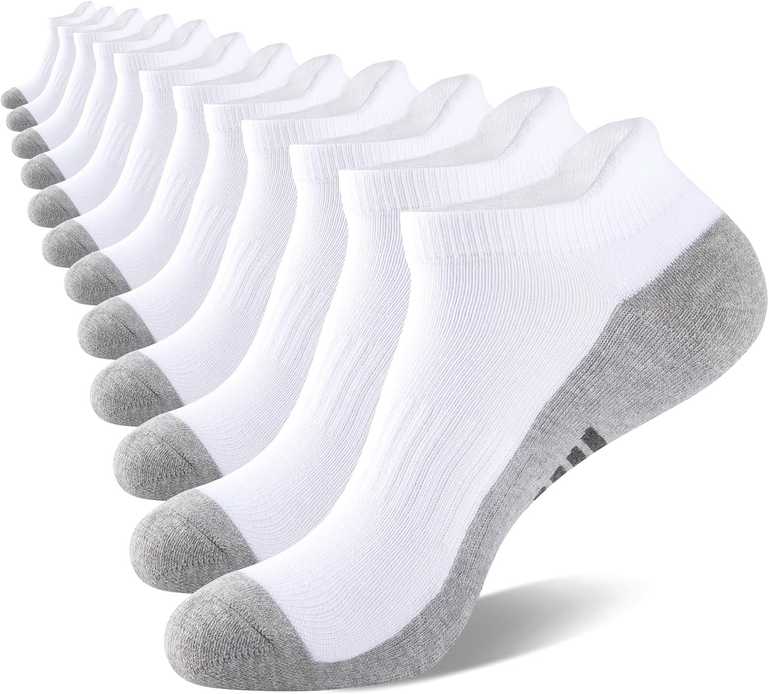 Mens Ankle Socks Low Cut Athletic Cushioned Running Tab Socks 6 Pack-image