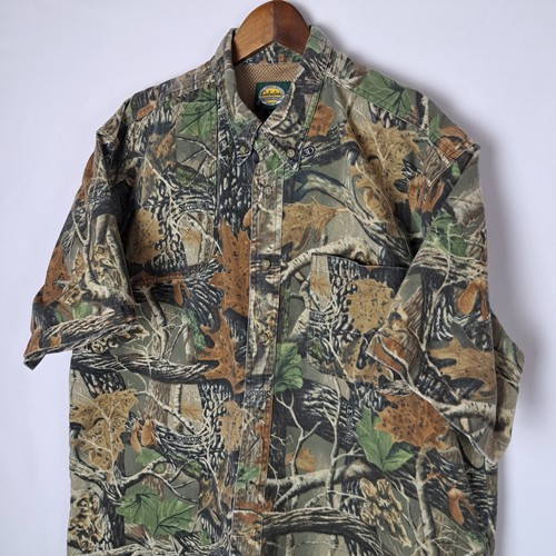 Cabelas Hunting Shirt Mens XL Seclusion 3D Camo Button Down Short Sleeve Vented - Picture 4 of 19