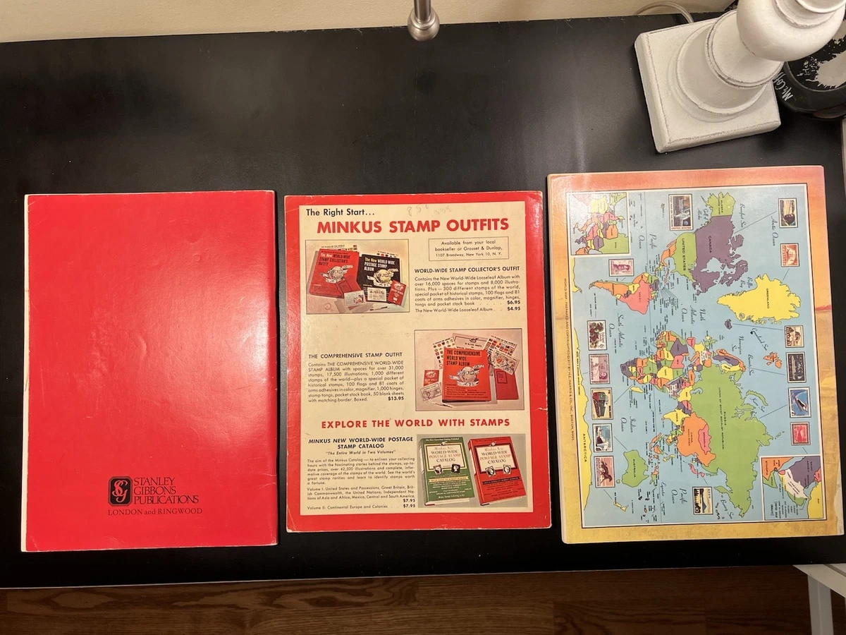 3-Vintage Soft Cover Stamp Albums. Minkus,Harris, & Stanley Gibbons. No Stamps