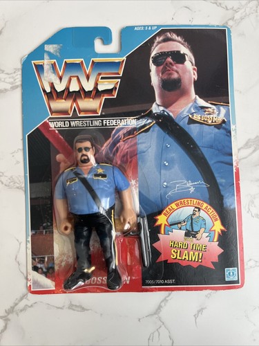 WWF HASBRO BIG BOSS MAN SERIES 1 FIGURE MOC VINTAG...