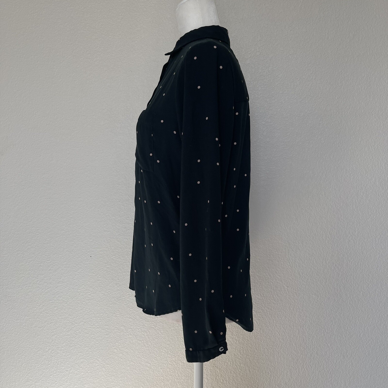 Zara Basic Keyhole Back Dark Green/Pink Polka Dot… - image 4