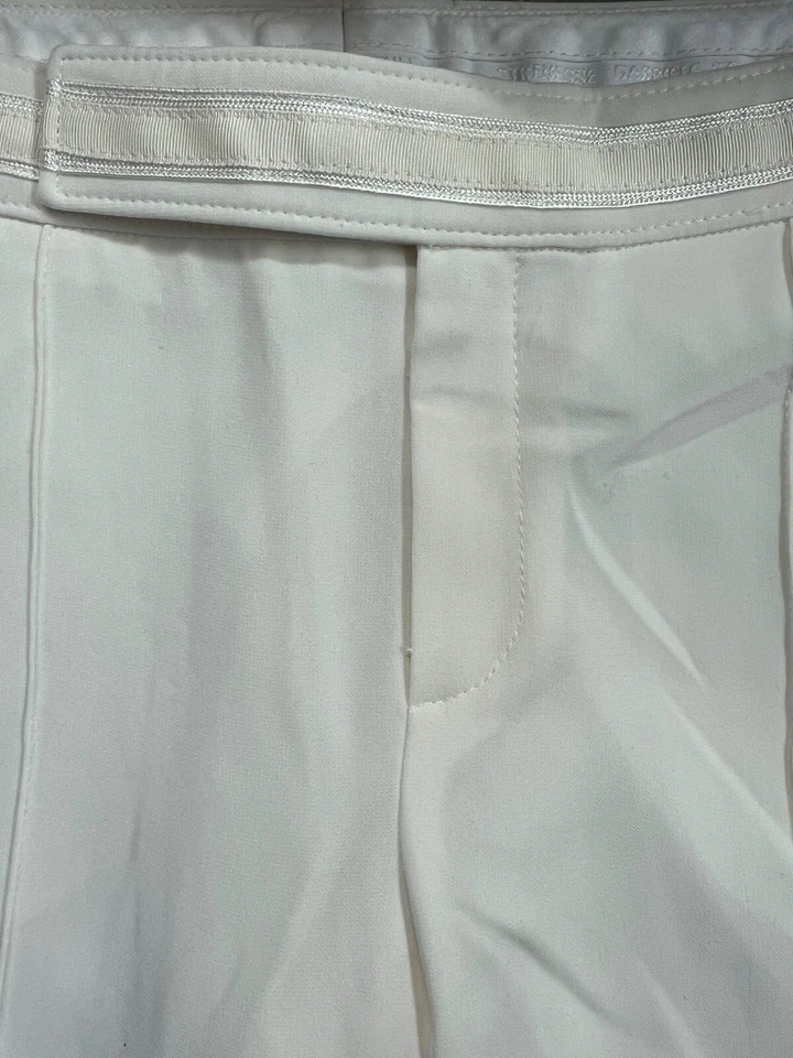 Pantalones de vestir STRENESSE marfil blanco roto crepé ~ para mujer talla 6 ~ Gabrielle Stehle Foto 2 de 4