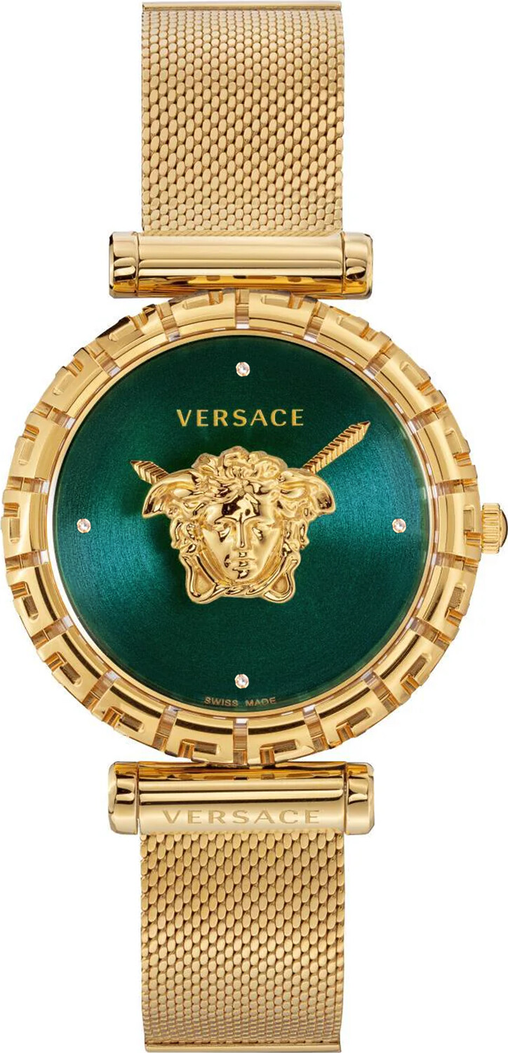 Versace VEDV01619 Palazzo Empire Greca Diamond green gold Women's Watch NEW