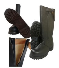 Bundeswehr Marine Seestiefel Leder Winter gefüttert Stiefel mit echtem Lammfell