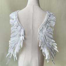 Bridal Dress DIY Lace Applique Wedding Gown Embroidery Wing Dance Clothes Trim