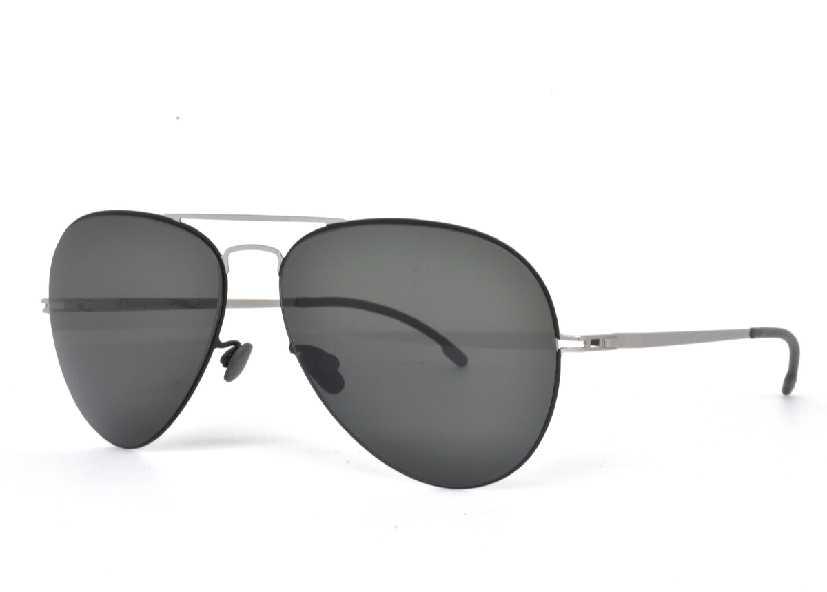 MYKITA Sunglasses Black SILVER AVIATOR Zeiss Lenses Grey 57 MYKITA Sunglasses Black SILVER AVIATOR Zeiss Lenses Grey 57