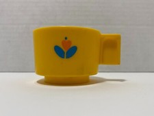 Fisher Price Vintage Fun with Food Coffee Tea Cup with flower emblem, Pre-Owned