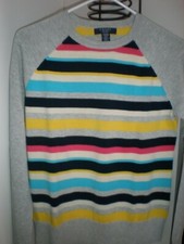 NEW Chaps Ralph Lauren Women PETITE MM NAUTICAL Striped Sweater 83% COTTON TOP