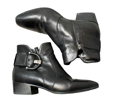 Aquatalia Fiamma Black Leather Weatherproof Chelsea Boots Size
