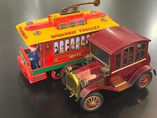 Vintage JAPANENSE Tin Litho Toy Cars MT Japan Broadway Trolley ROSKO Grand-Pa