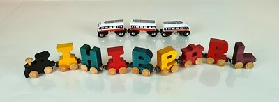 2 st Holz Zug Buchstabenzug Maple Landmarkt Made in USA 