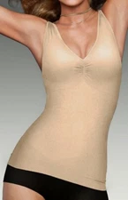 MAIDENFORM Control It Shiny Nude Firm Control V Neck Shapewear Top NEW Womens XL