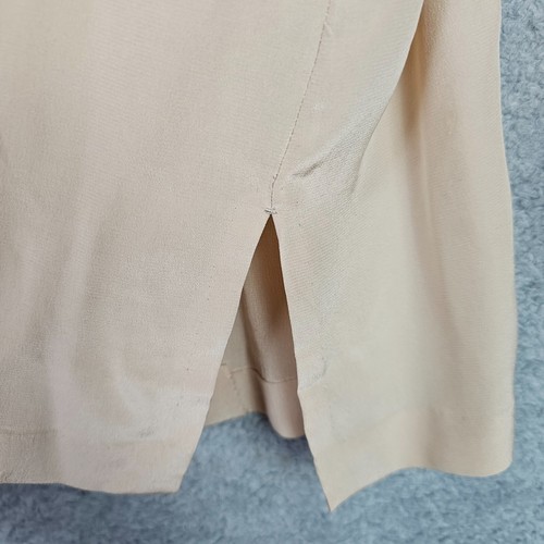 Blusa De Colección Peonía Mujer Seda 38 M Beige Bordada a Mano Top Floral Cierre Rana - Imagen 17 de 23