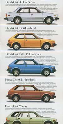 1981 HONDA DEALER BROCHURE FOLDER CIVIC DX WAGON ACCORD LX PRELUDE