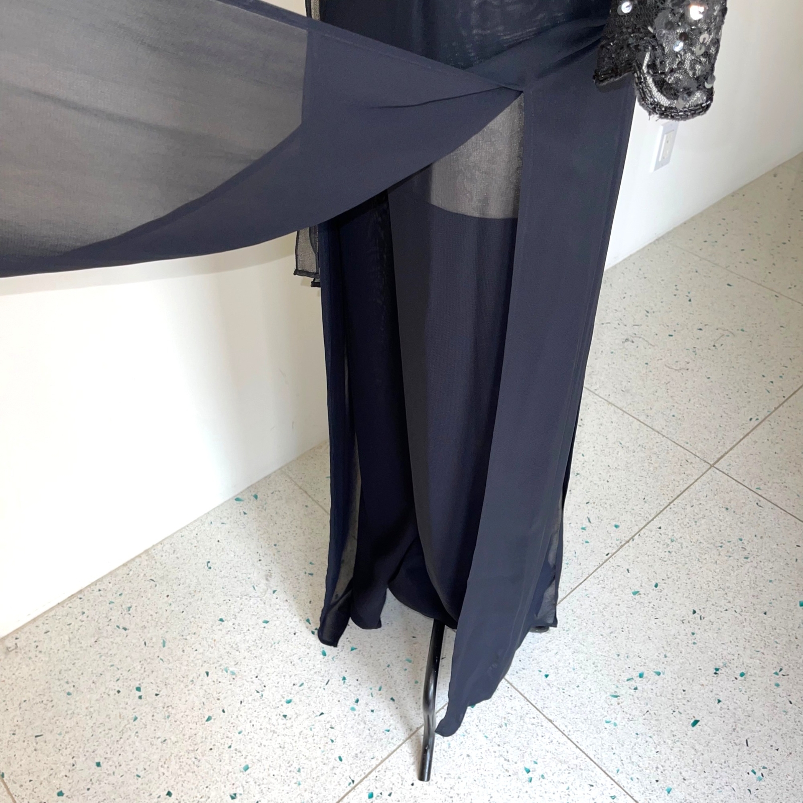 Cache Top Pants Set Womens Vintage Size Medium Black Rayon Nylon Lace Corset 90s