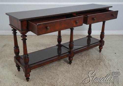 62421EC: HENREDON Acquisitions Marble Top Console Table Server - Picture 3 of 18