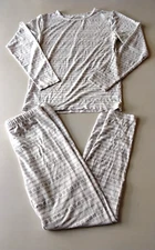 32 Degree Heat Kids Size L Thermal Baselayer Set Outfit Athletic Snowflake Gray