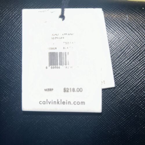 New w/tag CALVIN KLEIN Black Saffinao Leather Briefcase LapTop Organizer $218 - Picture 2 of 11