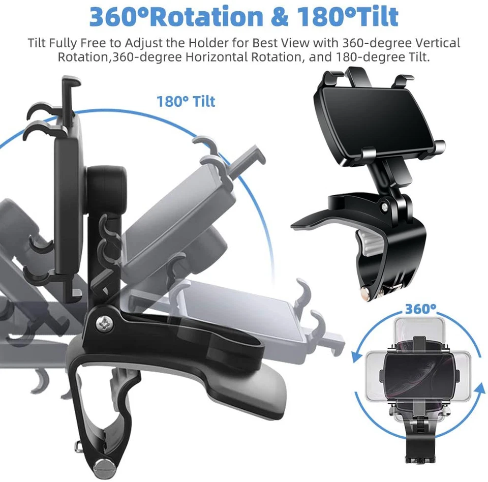 Universal 360° Car Phone Mount Holder For Cell Phone Samsung Galaxy iPhone - Image 4 of 4