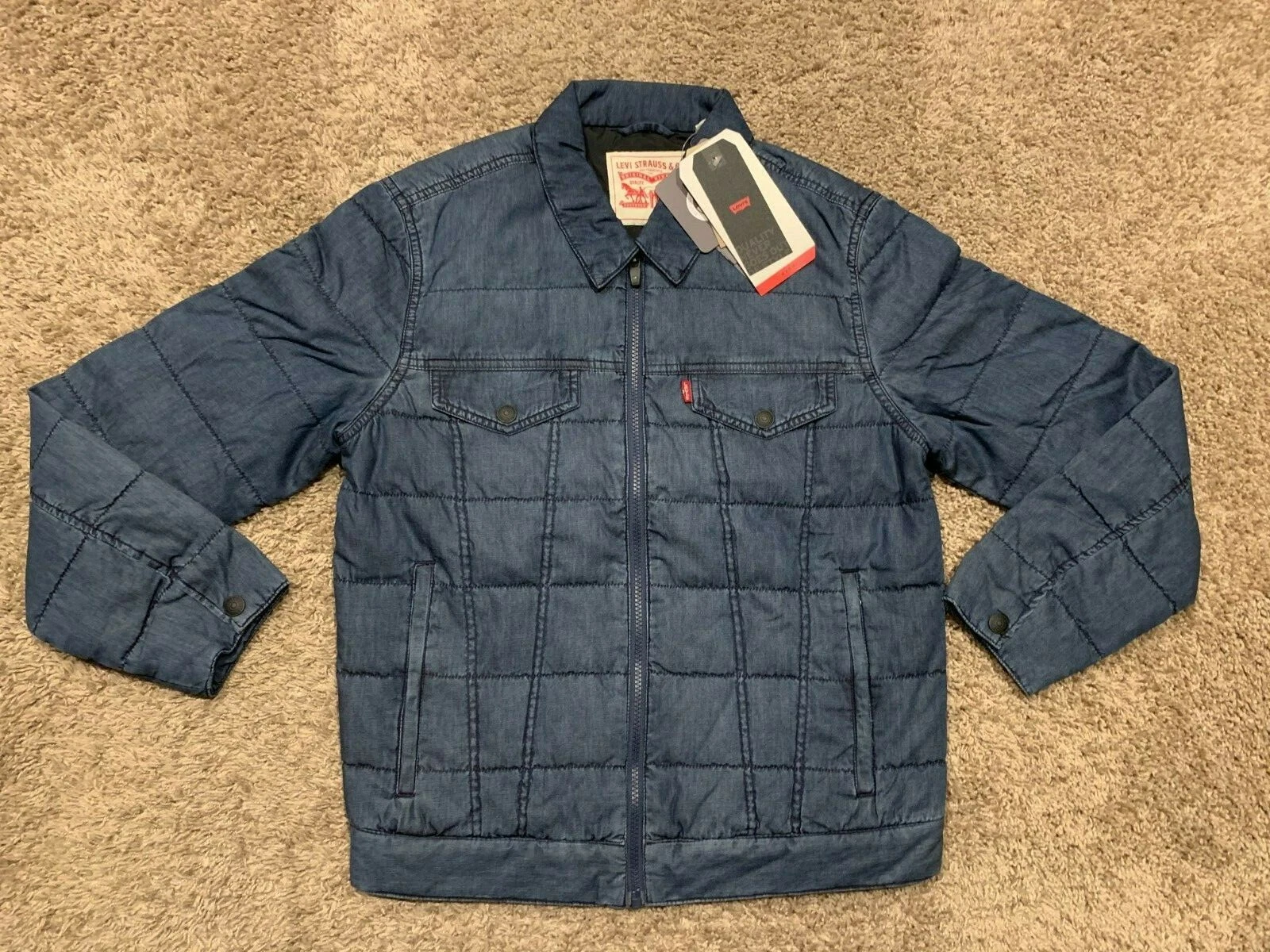 Levi's Performance Packable Trucker Jacket Indigo Men's Small NWT RT$128 0001B8