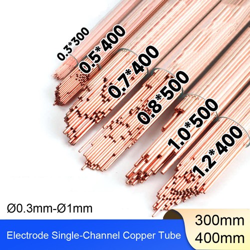 Ø0,3mm-Ø1mm Erodierbohrelektrode Einkanal Kupferrohr 300mm 400mm - Bild 1 von 7