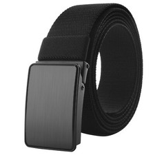 Mens 47 To 71inch Plus Size Stretch Comfortable Fabric Cloth Belt Black Belting