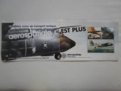 11/1983 PUB AEROSPATIALE TRANSALL C160 FLUGZEUG TRANSPORT TACTIQUE VAB FRANZÖSISCHE ANZEIGE