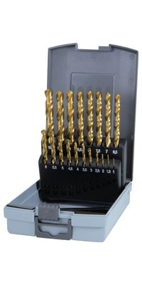 RUKO Spiralbohrersatz DIN 338 Typ N Nenn-Ø 1-13x0,5 mm HSS TiN 25 teilig Kuns...