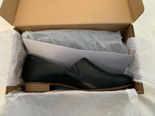 Clarks Juliet Palm Black Minimalist Leather Slip On Shoes Women's 8.5W NEW - Picture 4 of 4