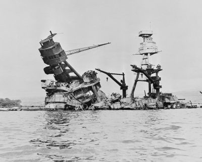 USS ARIZONA SINKING IN PEARL HARBOR WWII 11x14 GLOSSY PHOTO PRINT