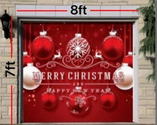 Merry Christmas Garage Door Decorations Banner Ornaments Xmas New Year 7 X 8 FT