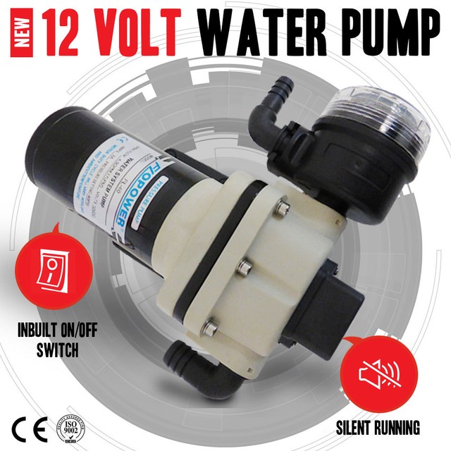 Caravan RV 17 Litre/min 40psi 12 Volt Water Pump & Filter for Shower