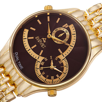 Men's August Steiner AS8141 Quartz Dual Time Stamped Dial Metal