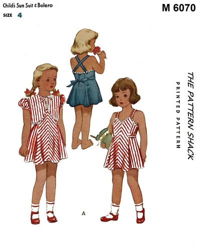 Childs SUNDRESS Pattern w BOLERO Jacket Girls RARE McCall 6070 Vintage 1945 - Picture 8 of 9