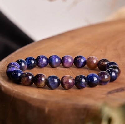 Natural Sugilite Round Beads Bracelet Purple and Blue Healing bracelet Gift
