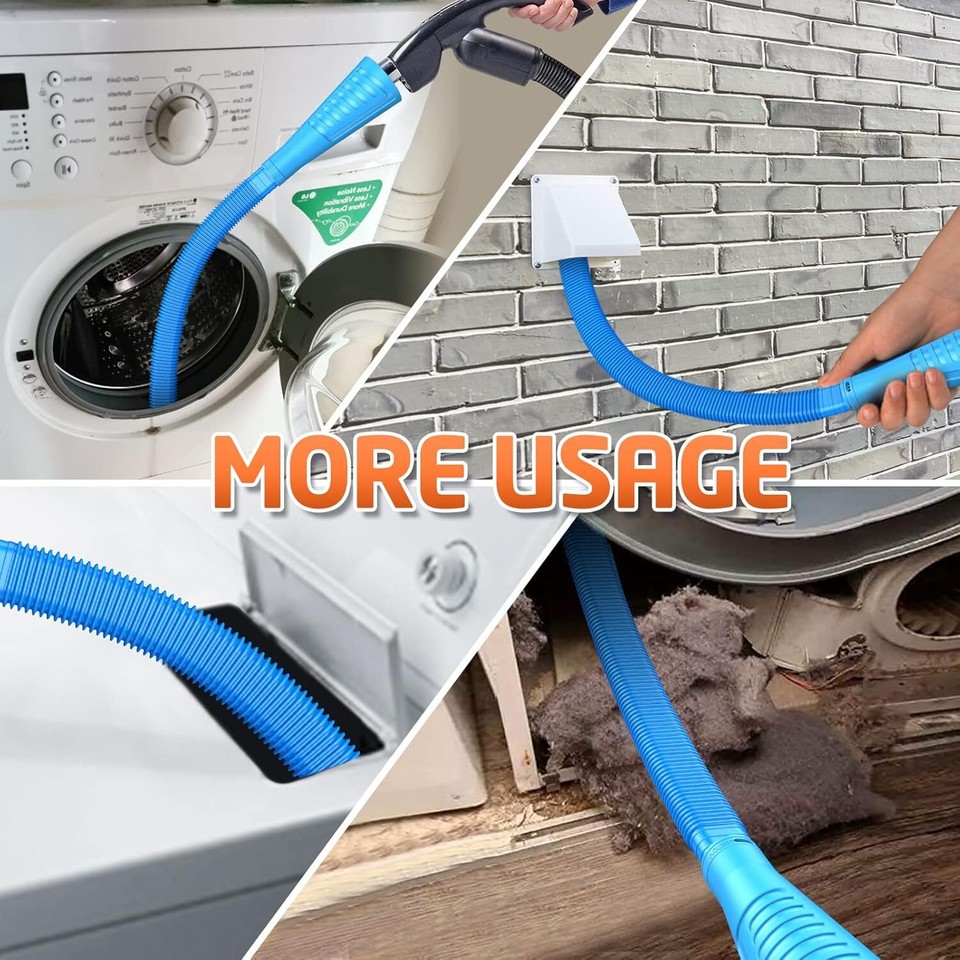 Sealegend 2 Pieces Dryer Vent Cleaner Kit Lint Vacuum Attachment, Blue