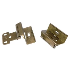 Pair Amerock Burnished Brass Full Wrap Hinges 5/8" Overlay Self-Close BP7533-BB